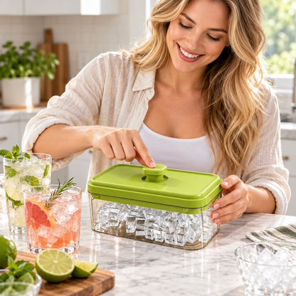 🧊 Kitchen Essential | Ice Cube Maker | Everyday Drinks | Home Bar Gift | Fresh Green Design