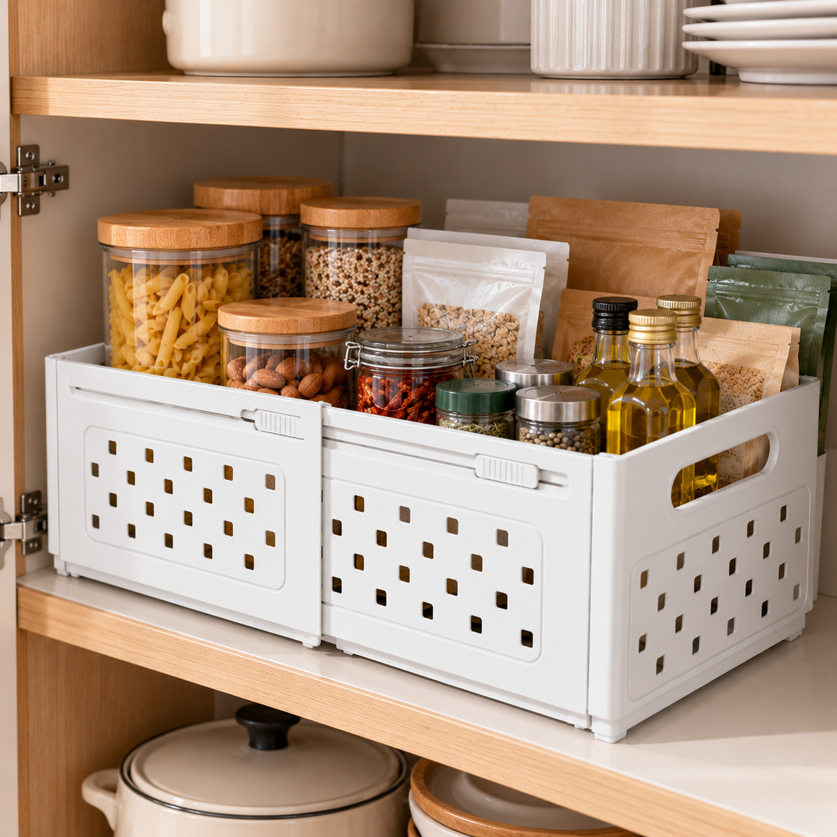 🧺 Kitchen Essential | Expandable Storage Basket | Space-Saving Design
