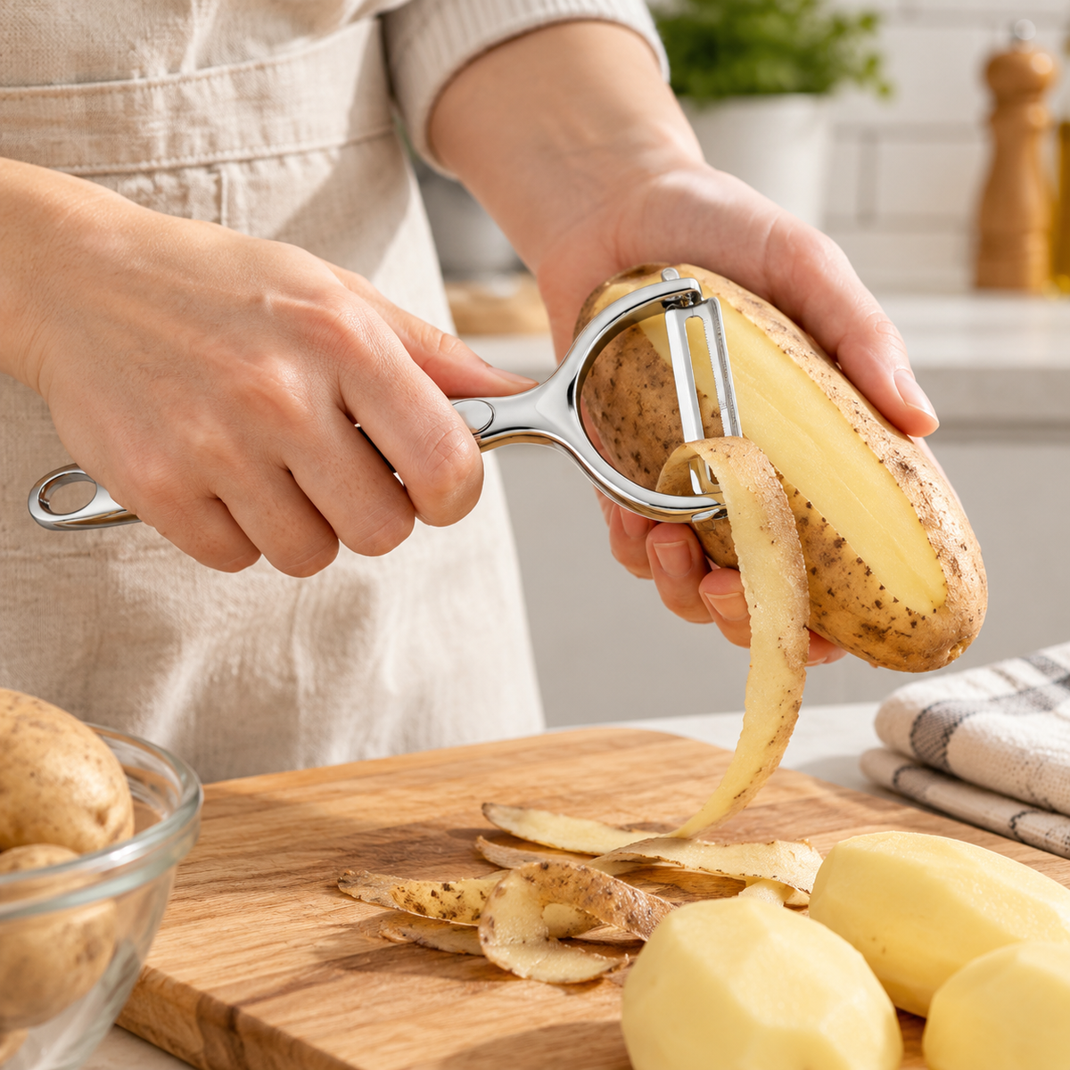 🥕 Kitchen Essential | Stainless Steel Peeler | Everyday Cooking | Home Chef Gift | Sleek Silver Finish