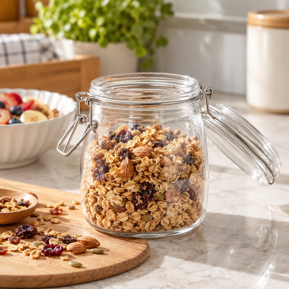🫙 Kitchen Essential | Airtight Glass Storage Jar | Clear Design