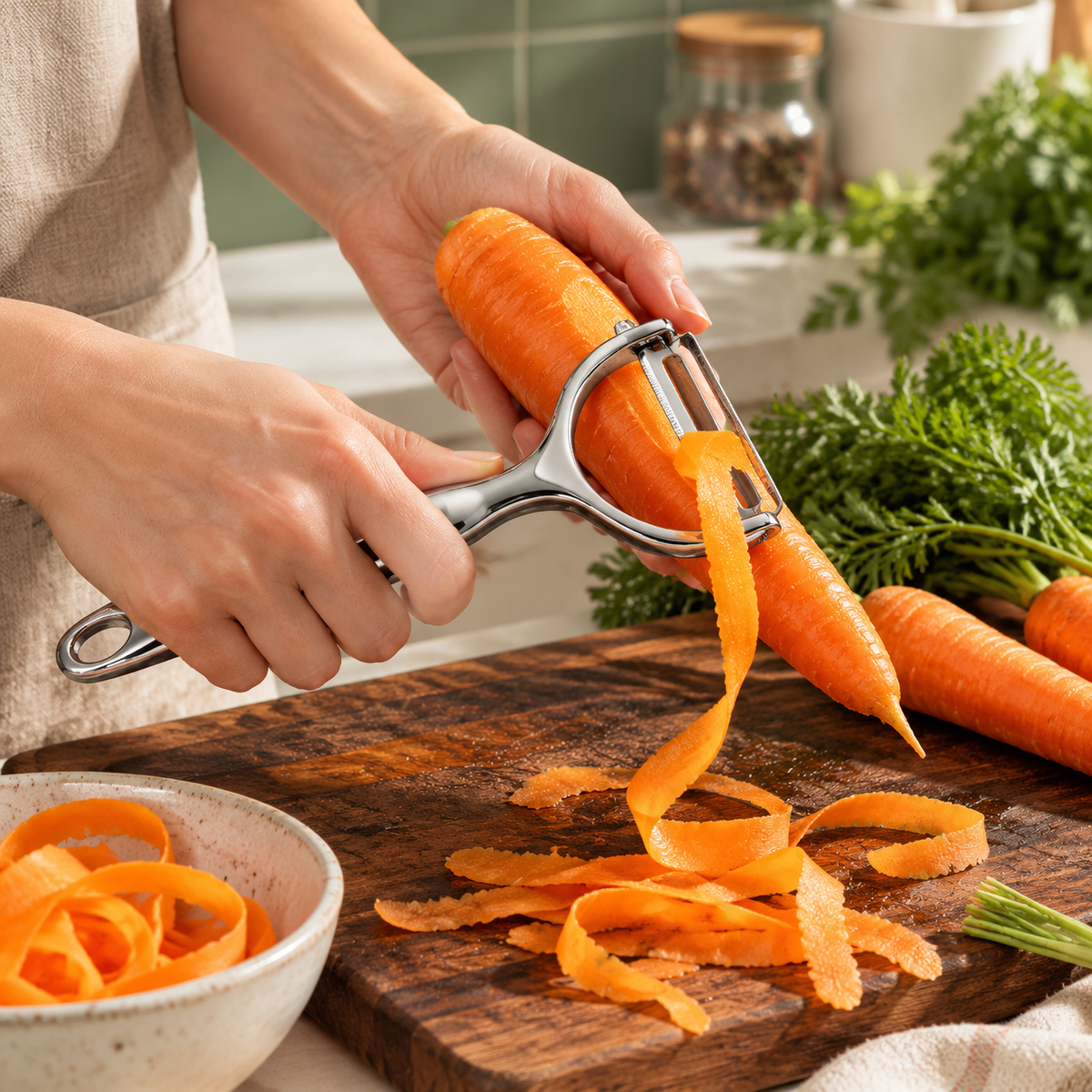 🥕 Kitchen Essential | Stainless Steel Peeler | Everyday Cooking | Home Chef Gift | Sleek Silver Finish
