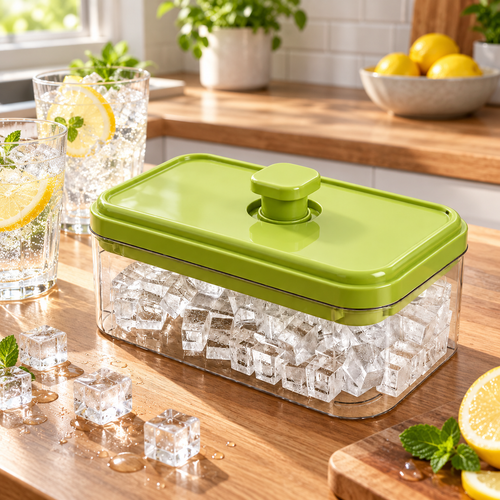 🧊 Kitchen Essential | Ice Cube Maker | Everyday Drinks | Home Bar Gift | Fresh Green Design
