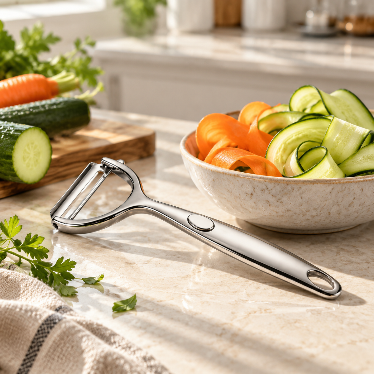 🥕 Kitchen Essential | Stainless Steel Peeler | Everyday Cooking | Home Chef Gift | Sleek Silver Finish
