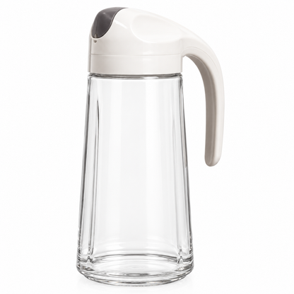 🫒 Kitchen Essential | Glass Oil Dispenser | Elegant White Design