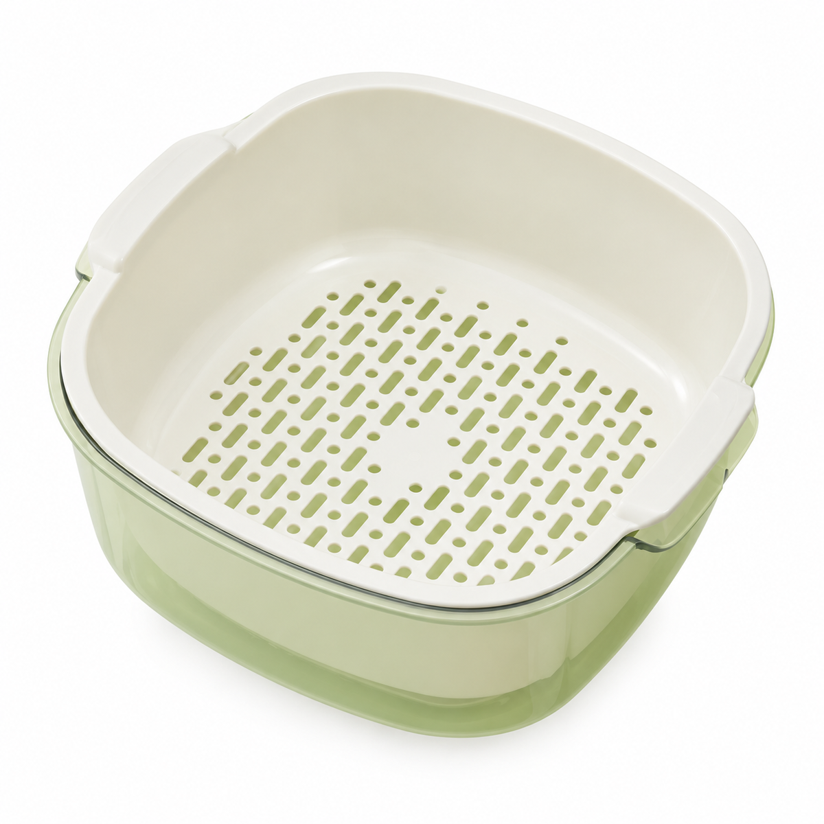 🥬 Kitchen Essential | Double-Layer Produce Colander | Everyday Food Prep | Home Cook Gift | Fresh Green Design