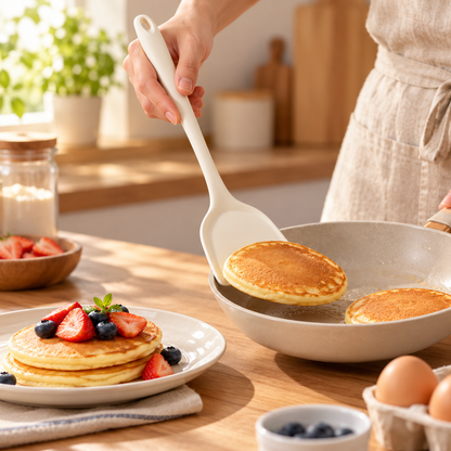 🍳 Kitchen Essential | Silicone Spatula | Everyday Cooking | Home Chef Gift | Elegant Cream Design