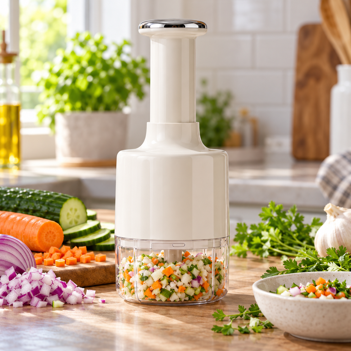🧄 Kitchen Essential | Multifunctional Garlic Chopper | Easy Food Prep