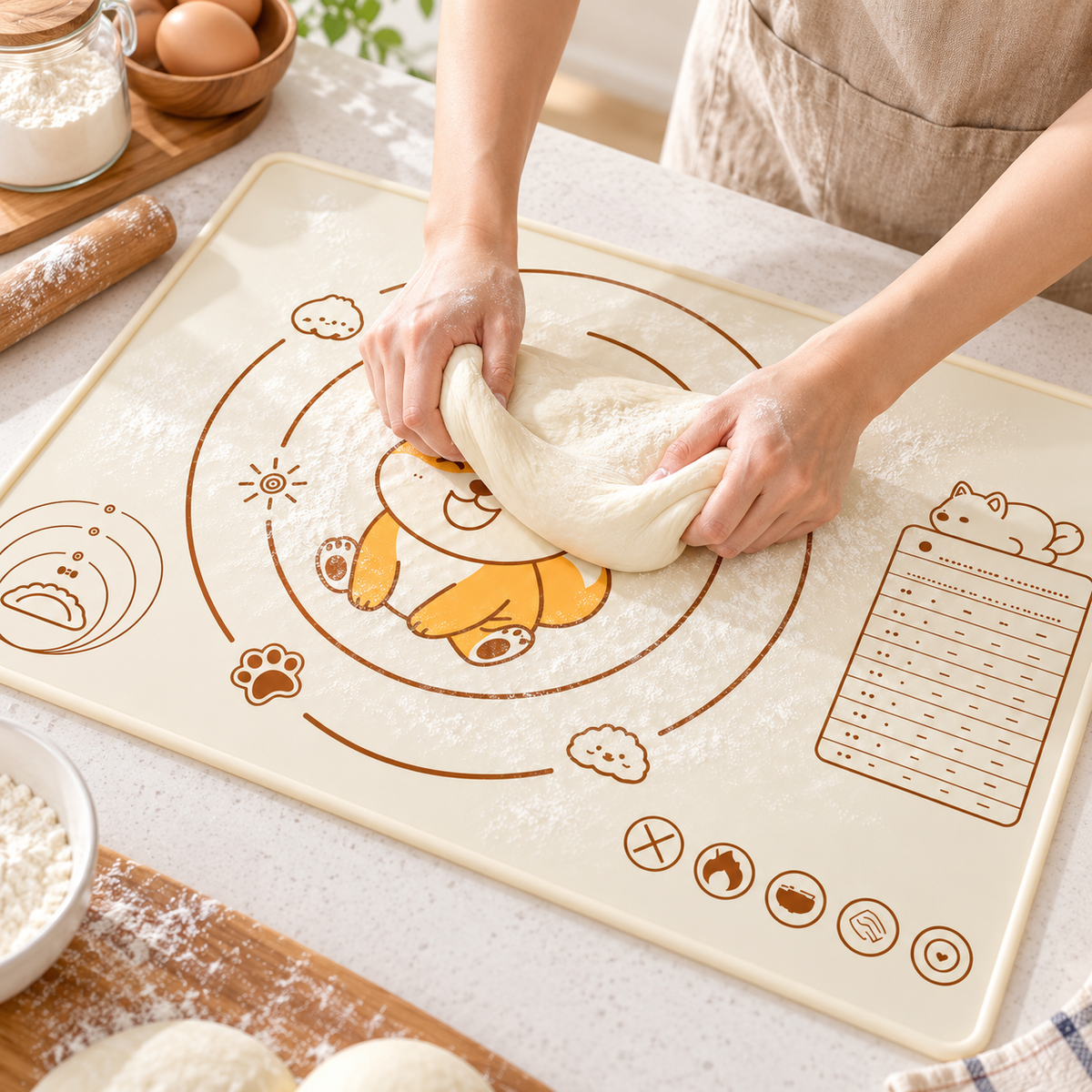 🐕 Kitchen Essential | Silicone Baking Mat | Cute Shiba Inu Design
