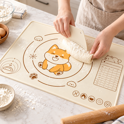 🐕 Kitchen Essential | Silicone Baking Mat | Cute Shiba Inu Design