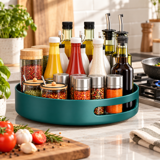 🧂 Kitchen Organizer | Rotating Spice Rack | Countertop Storage