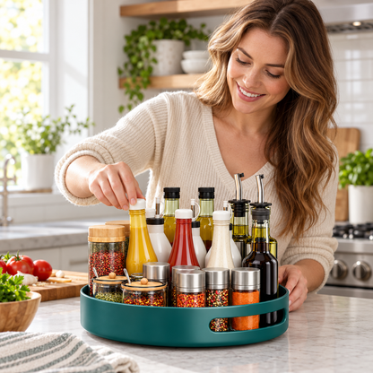 🧂 Kitchen Organizer | Rotating Spice Rack | Countertop Storage