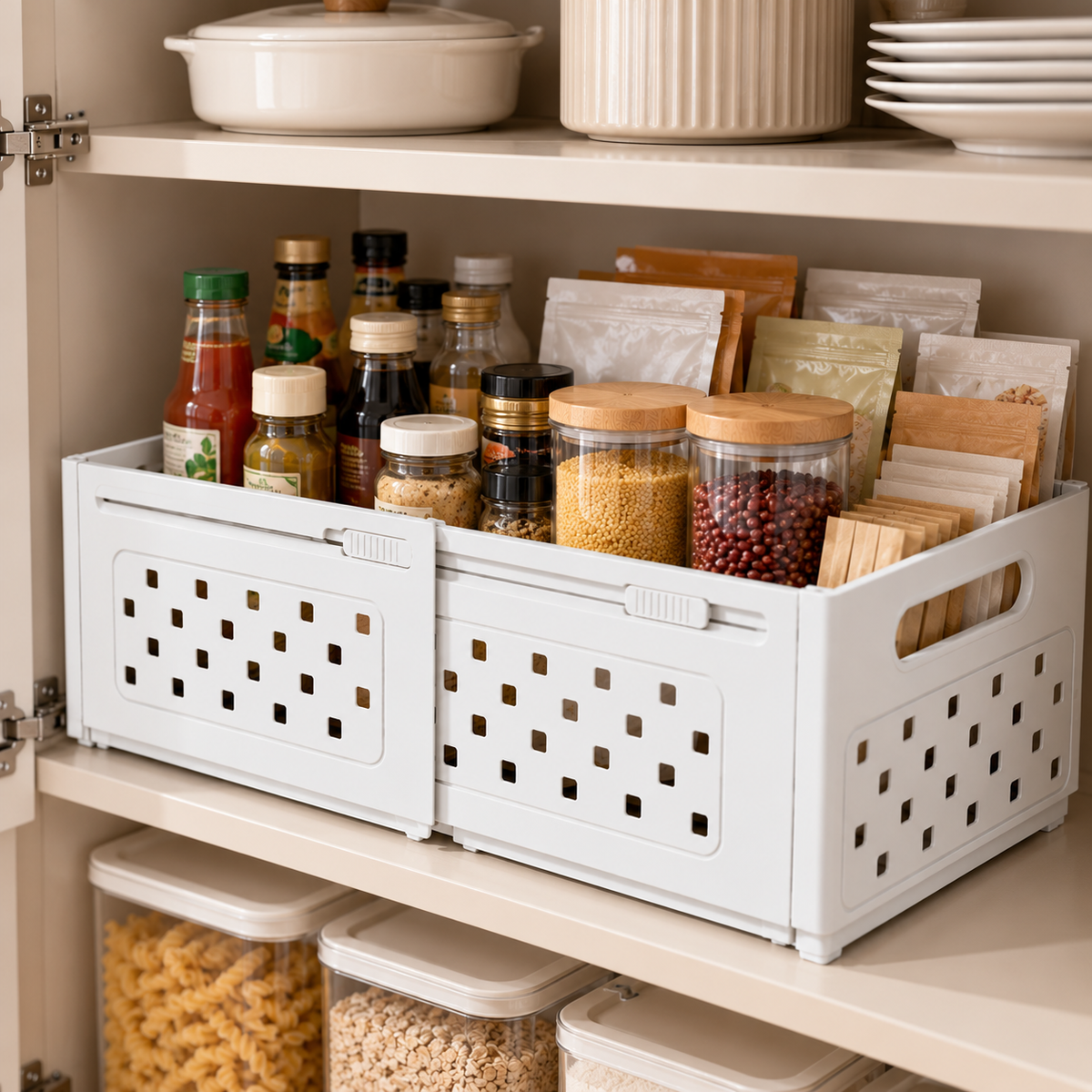 🧺 Kitchen Essential | Expandable Storage Basket | Space-Saving Design