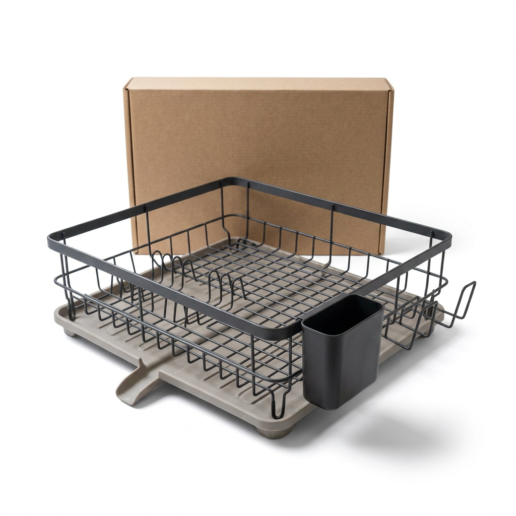 Dish rack on white background